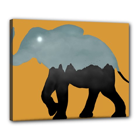 Illustrations Sketch Elephant Wallpaper Canvas 20  X 16  (stretched)