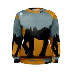 Illustrations Sketch Elephant Wallpaper Women s Sweatshirt by HermanTelo