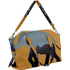 Illustrations Sketch Elephant Wallpaper Canvas Crossbody Bag by HermanTelo