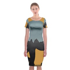 Illustrations Sketch Elephant Wallpaper Classic Short Sleeve Midi Dress by HermanTelo