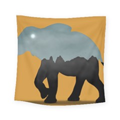 Illustrations Sketch Elephant Wallpaper Square Tapestry (small) by HermanTelo