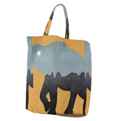 Illustrations Sketch Elephant Wallpaper Giant Grocery Tote by HermanTelo