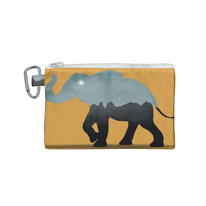 Illustrations Sketch Elephant Wallpaper Canvas Cosmetic Bag (Small)