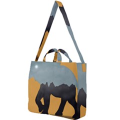 Illustrations Sketch Elephant Wallpaper Square Shoulder Tote Bag