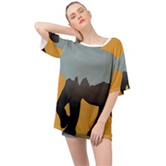 Illustrations Sketch Elephant Wallpaper Oversized Chiffon Top by HermanTelo