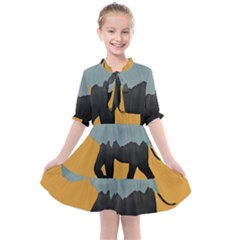 Illustrations Sketch Elephant Wallpaper Kids  All Frills Chiffon Dress by HermanTelo