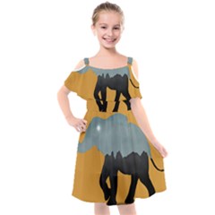 Illustrations Sketch Elephant Wallpaper Kids  Cut Out Shoulders Chiffon Dress by HermanTelo