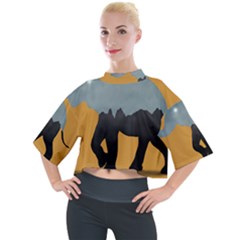 Illustrations Sketch Elephant Wallpaper Mock Neck Tee