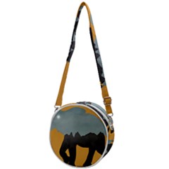 Illustrations Sketch Elephant Wallpaper Crossbody Circle Bag by HermanTelo