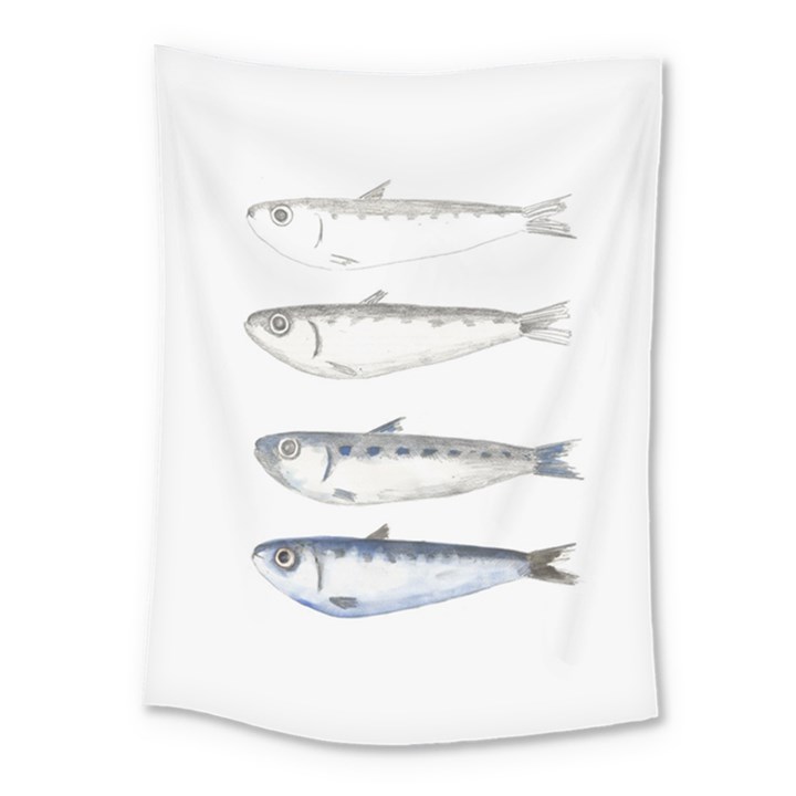 Pencil Fish Sardine Drawing Medium Tapestry