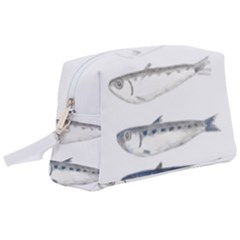 Pencil Fish Sardine Drawing Wristlet Pouch Bag (large) by HermanTelo