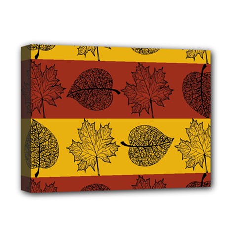 Autumn Leaves Colorful Nature Deluxe Canvas 16  X 12  (stretched)  by Mariart