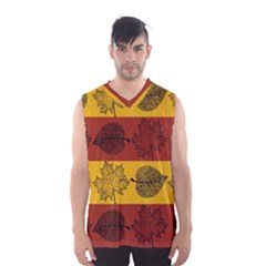 Autumn Leaves Colorful Nature Men s Basketball Tank Top by Mariart