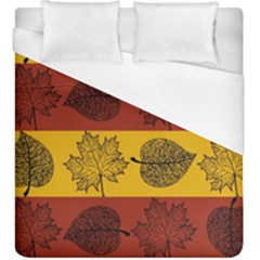 Autumn Leaves Colorful Nature Duvet Cover (king Size) by Mariart