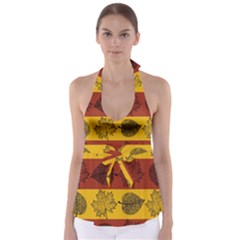 Autumn Leaves Colorful Nature Babydoll Tankini Top by Mariart