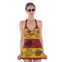 Autumn Leaves Colorful Nature Halter Dress Swimsuit  View1