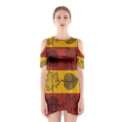 Autumn Leaves Colorful Nature Shoulder Cutout One Piece Dress by Mariart