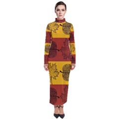 Autumn Leaves Colorful Nature Turtleneck Maxi Dress by Mariart