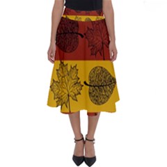 Autumn Leaves Colorful Nature Perfect Length Midi Skirt by Mariart