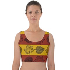 Autumn Leaves Colorful Nature Velvet Crop Top by Mariart