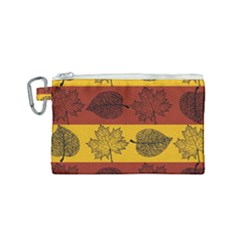 Autumn Leaves Colorful Nature Canvas Cosmetic Bag (small)