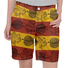 Autumn Leaves Colorful Nature Pocket Shorts