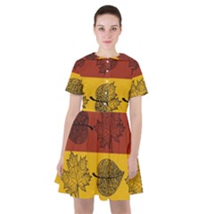 Autumn Leaves Colorful Nature Sailor Dress