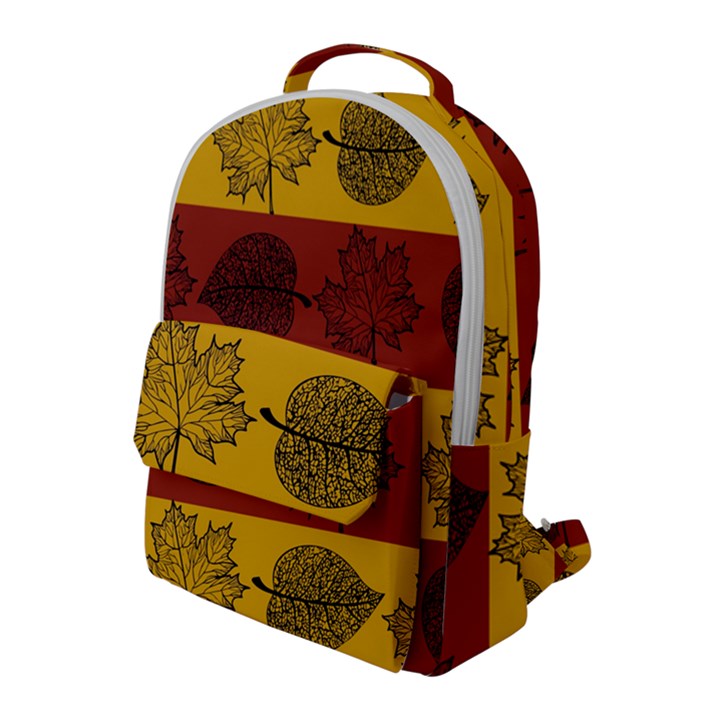 Autumn Leaves Colorful Nature Flap Pocket Backpack (Large)