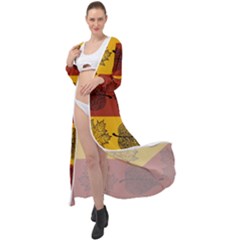 Autumn Leaves Colorful Nature Maxi Chiffon Beach Wrap