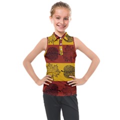 Autumn Leaves Colorful Nature Kids  Sleeveless Polo Tee