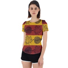 Autumn Leaves Colorful Nature Back Cut Out Sport Tee