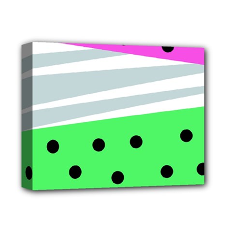 Dots And Lines, Mixed Shapes Pattern, Colorful Abstract Design Deluxe Canvas 14  X 11  (stretched) by Casemiro