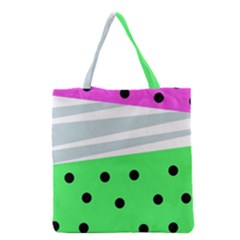 Dots And Lines, Mixed Shapes Pattern, Colorful Abstract Design Grocery Tote Bag by Casemiro