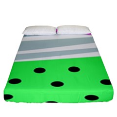 Dots And Lines, Mixed Shapes Pattern, Colorful Abstract Design Fitted Sheet (king Size) by Casemiro