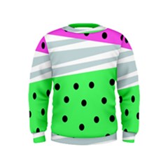 Dots And Lines, Mixed Shapes Pattern, Colorful Abstract Design Kids  Sweatshirt by Casemiro