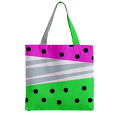 Dots And Lines, Mixed Shapes Pattern, Colorful Abstract Design Zipper Grocery Tote Bag by Casemiro