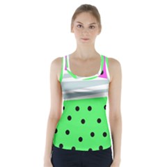 Dots And Lines, Mixed Shapes Pattern, Colorful Abstract Design Racer Back Sports Top by Casemiro