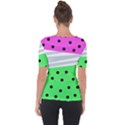 Dots and lines, mixed shapes pattern, colorful abstract design Shoulder Cut Out Short Sleeve Top View2