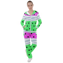 Dots And Lines, Mixed Shapes Pattern, Colorful Abstract Design Women s Tracksuit by Casemiro