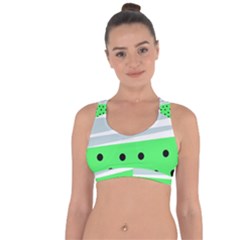 Dots And Lines, Mixed Shapes Pattern, Colorful Abstract Design Cross String Back Sports Bra by Casemiro