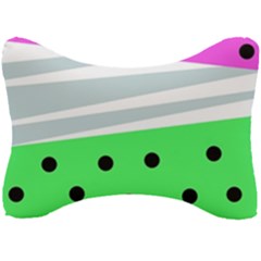 Dots And Lines, Mixed Shapes Pattern, Colorful Abstract Design Seat Head Rest Cushion by Casemiro