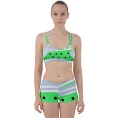 Dots And Lines, Mixed Shapes Pattern, Colorful Abstract Design Perfect Fit Gym Set by Casemiro