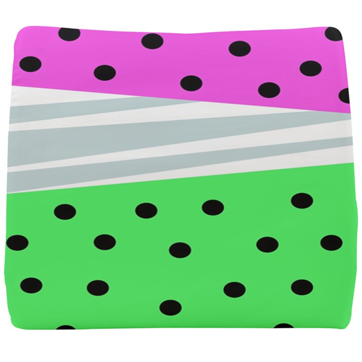 Dots and lines, mixed shapes pattern, colorful abstract design Seat Cushion