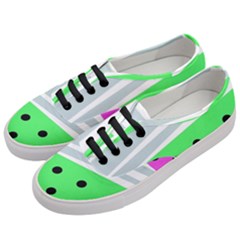 Dots And Lines, Mixed Shapes Pattern, Colorful Abstract Design Women s Classic Low Top Sneakers by Casemiro