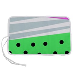 Dots And Lines, Mixed Shapes Pattern, Colorful Abstract Design Pen Storage Case (s)