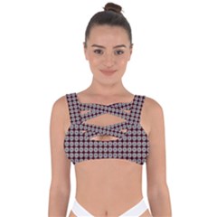 Red Halloween Spider Tile Pattern Bandaged Up Bikini Top by snowwhitegirl