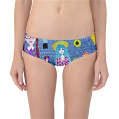 Blue Denim And Drawings Classic Bikini Bottoms by snowwhitegirl