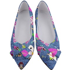 Blue Denim And Drawings Women s Bow Heels by snowwhitegirl