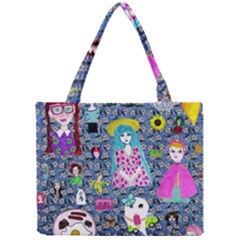 Blue Denim And Drawings Daisies Mini Tote Bag by snowwhitegirl