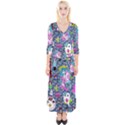 Blue Denim And Drawings Daisies Quarter Sleeve Wrap Maxi Dress View1